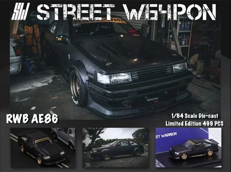 [PreSale] SW 1:64 RWB AE86 Matte black Limited500 Diecast Model Car