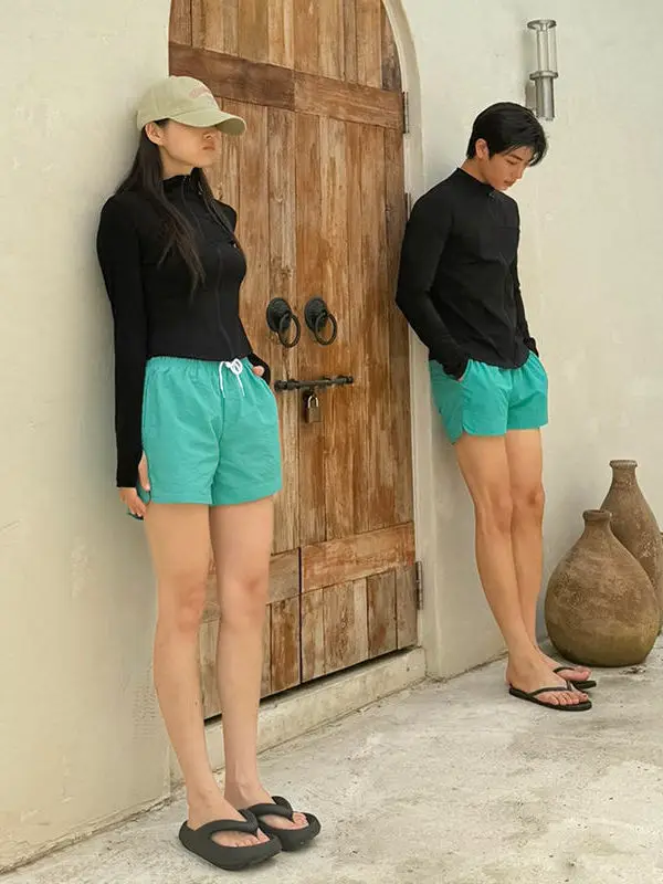 Couple's Style Long Sleeve Swimming Suits Women's Sun Protection Four Piece Set Men's Two Piece Sport Casual Dive Suits