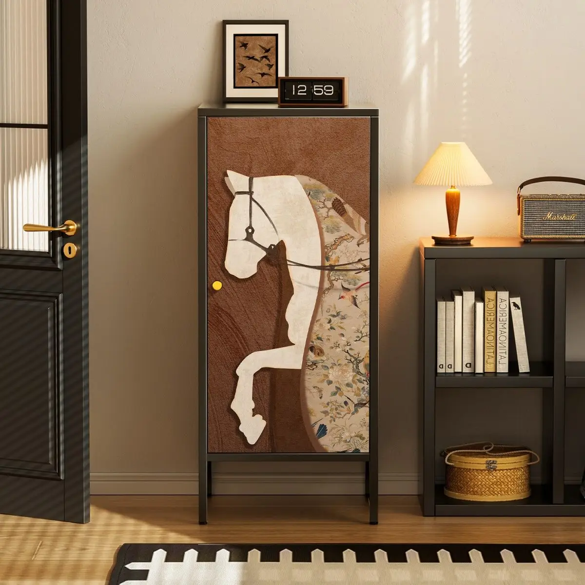 Chinese Vintage Narrow Chest of Drawers with 