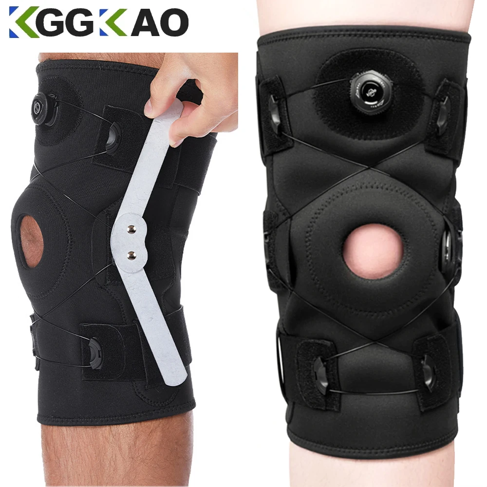 

Hinged Knee Brace,Adjustable Knee Support Wrap for Men Women,Pain Relief Swelling,Patellar Tendon Support Sleeve for Strains