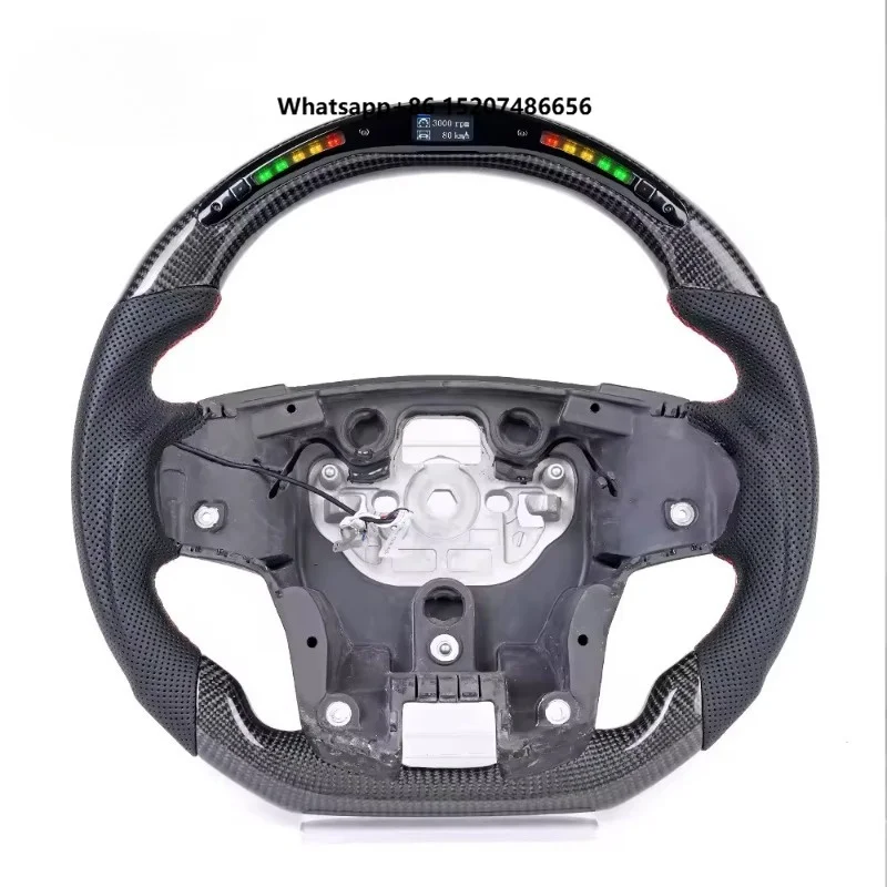 Sport LED Carbon Fiber Steering Wheel for  Ranger Everest 2016 2017 2018 2019 2020 2021 2022 2023 Car Interior Tuning Parts