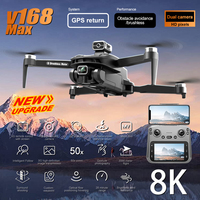 Mini Drone V168 Pro Max Screen Ccontrol 8K HD Dual Cameras Remote WIFI FPV Remote Control Portable Obstacle Avoidance Drone