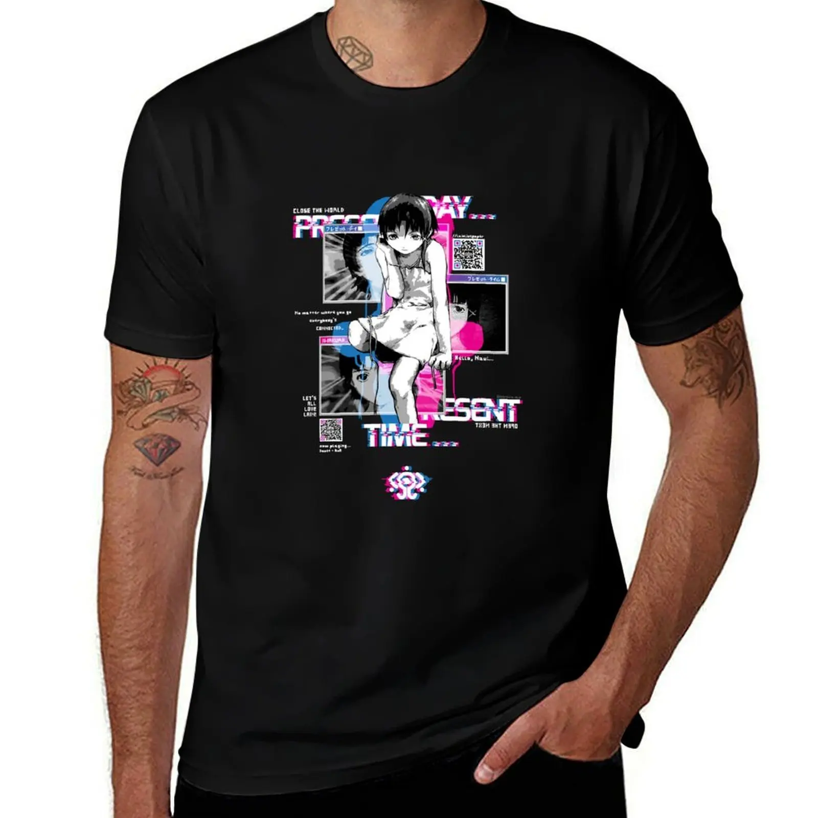 

[QR] Lain Windows serial experiments lain anime art T-Shirt graphic t shirts for man T-Shirt