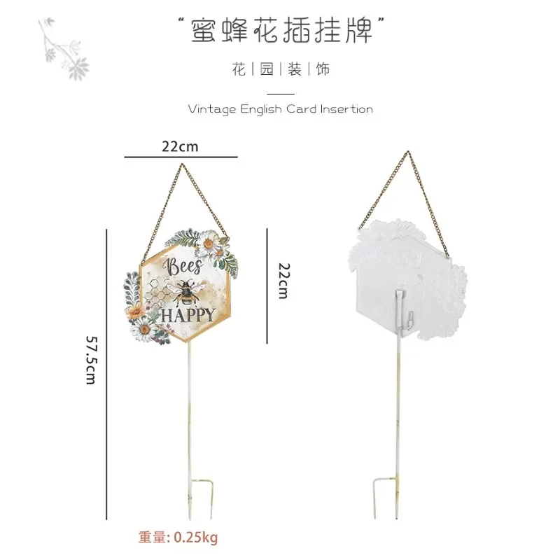 New wrought iron house number Outdoor lawn flower plug Decorative pendant Garden pendant Signage Home decoration sign