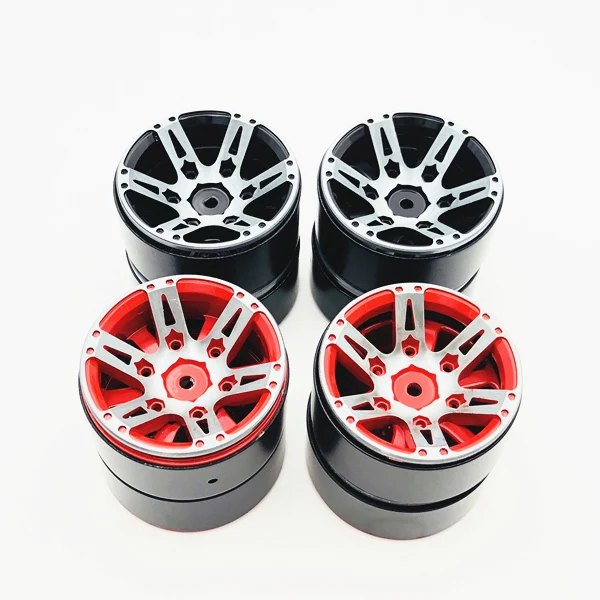 4Pcs Rc Rock Crawler Wheel Rim 1.9 Inch Beadlock For 1/10 Axial Scx10 90046 Tamiya Cc01 D90 D110 Tf2 Traxxas Trx-4(Black)