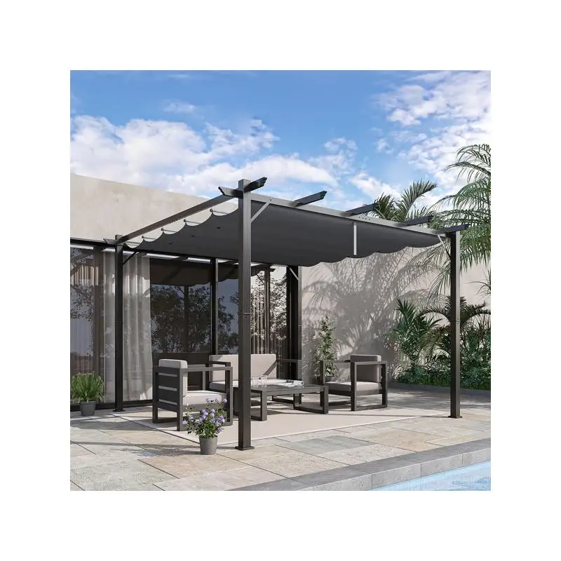 

Выдвижной тент для патио — регулируемый солнцезащитный козырек для помещений на открытом воздухе, защита от ультрафиолета, прочная ткань, простая установка, погода