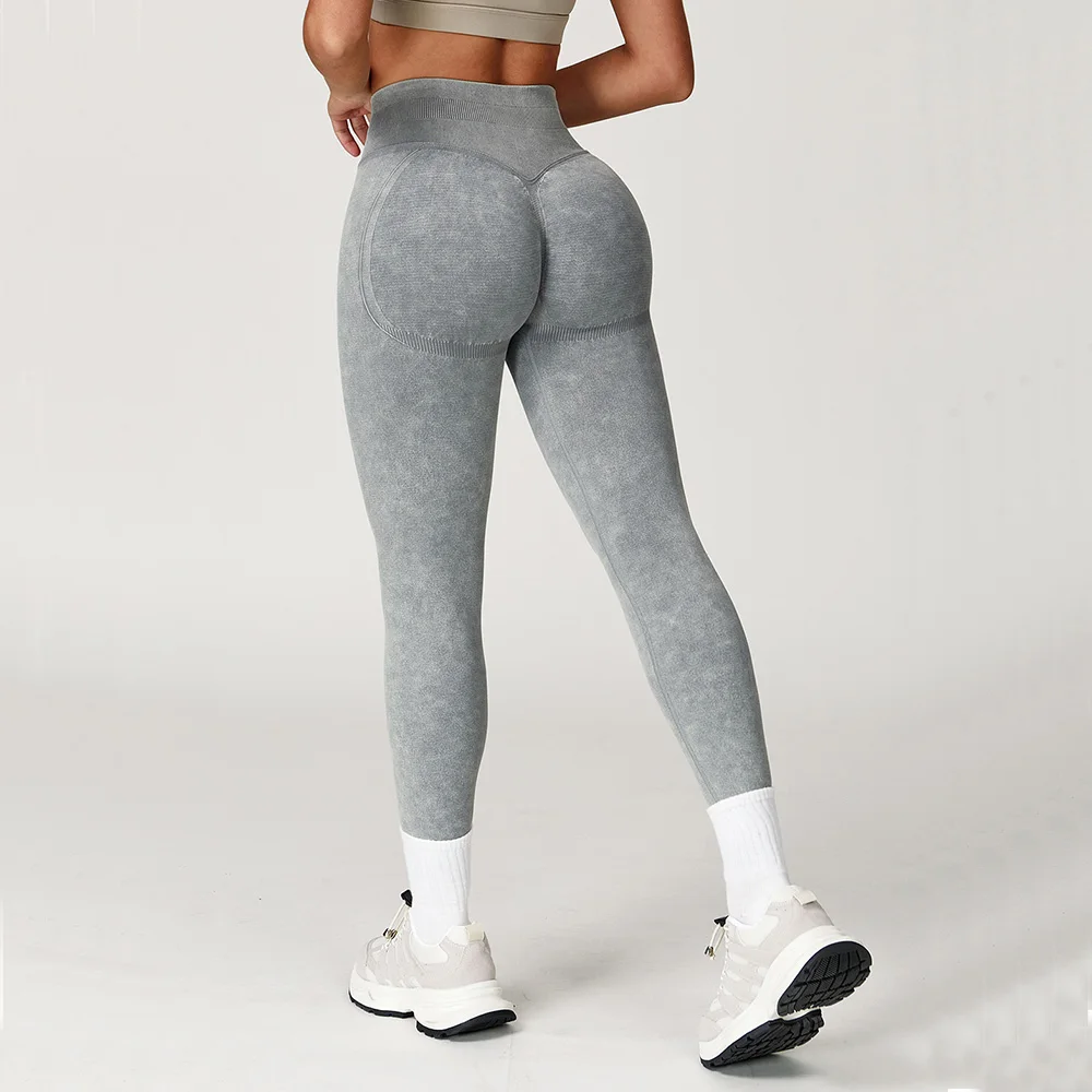 Yoga-Hosen, Impact-Leggings für Damen, Nahtlose Sport-Yoga-Hosen, Hochtaillierte Gerippte Fitnessbekleidung, Trainingskleidung