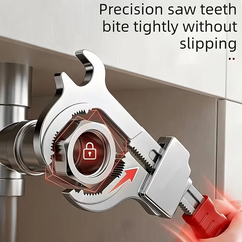 Bathroom multifunctional adjustable water heating pipe wrench, industrial grade pipe pliers, large opening anti slip adjustable
