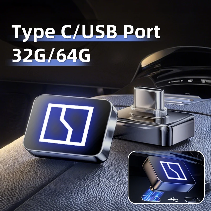 Acessórios para carro metal usb tipo-c flash drive memória vara economizador de música para zeekr x 001 009 2022 2023 2024 al