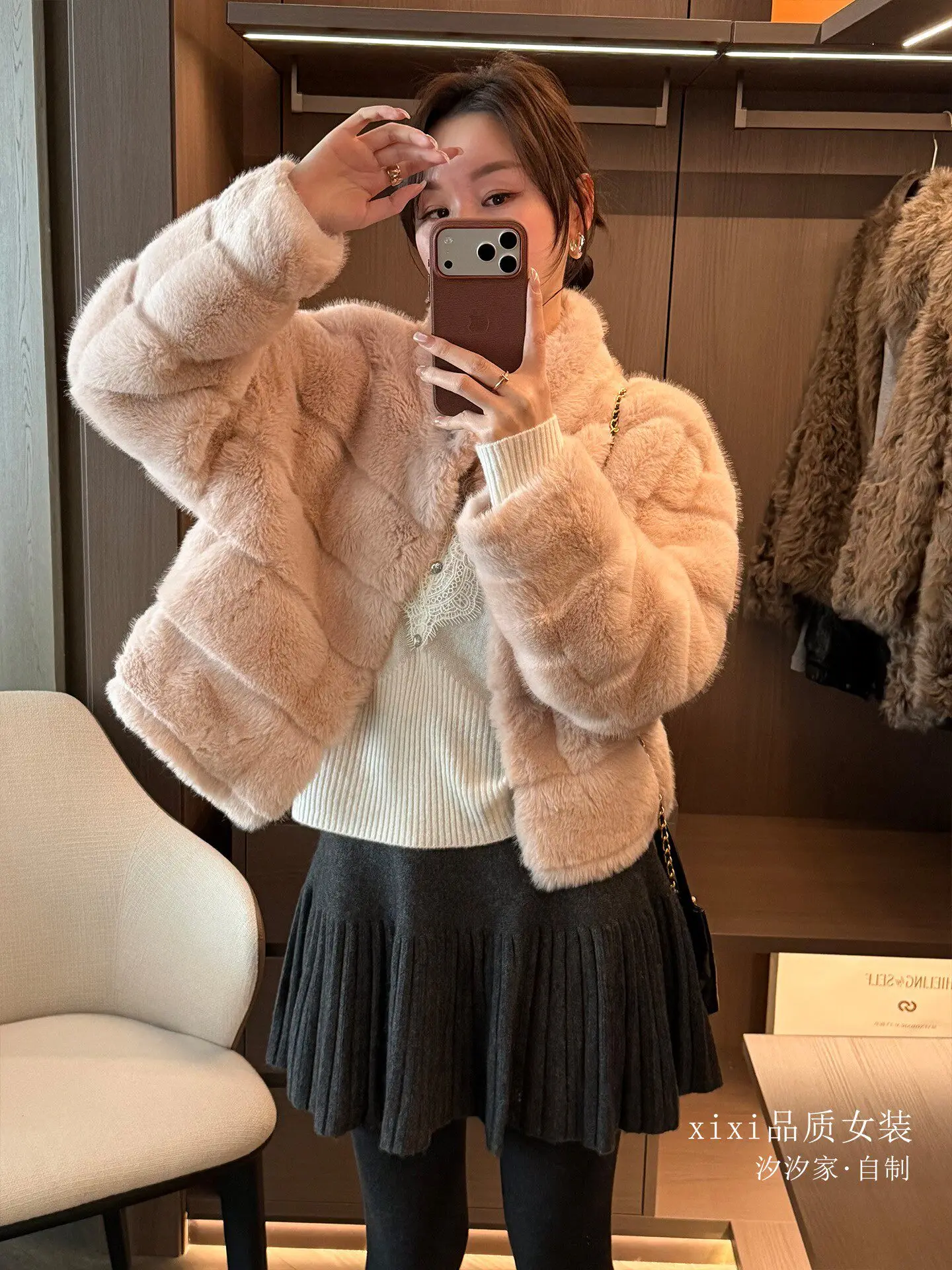 New Three color coat, smooth plush warm and thick top Jackets