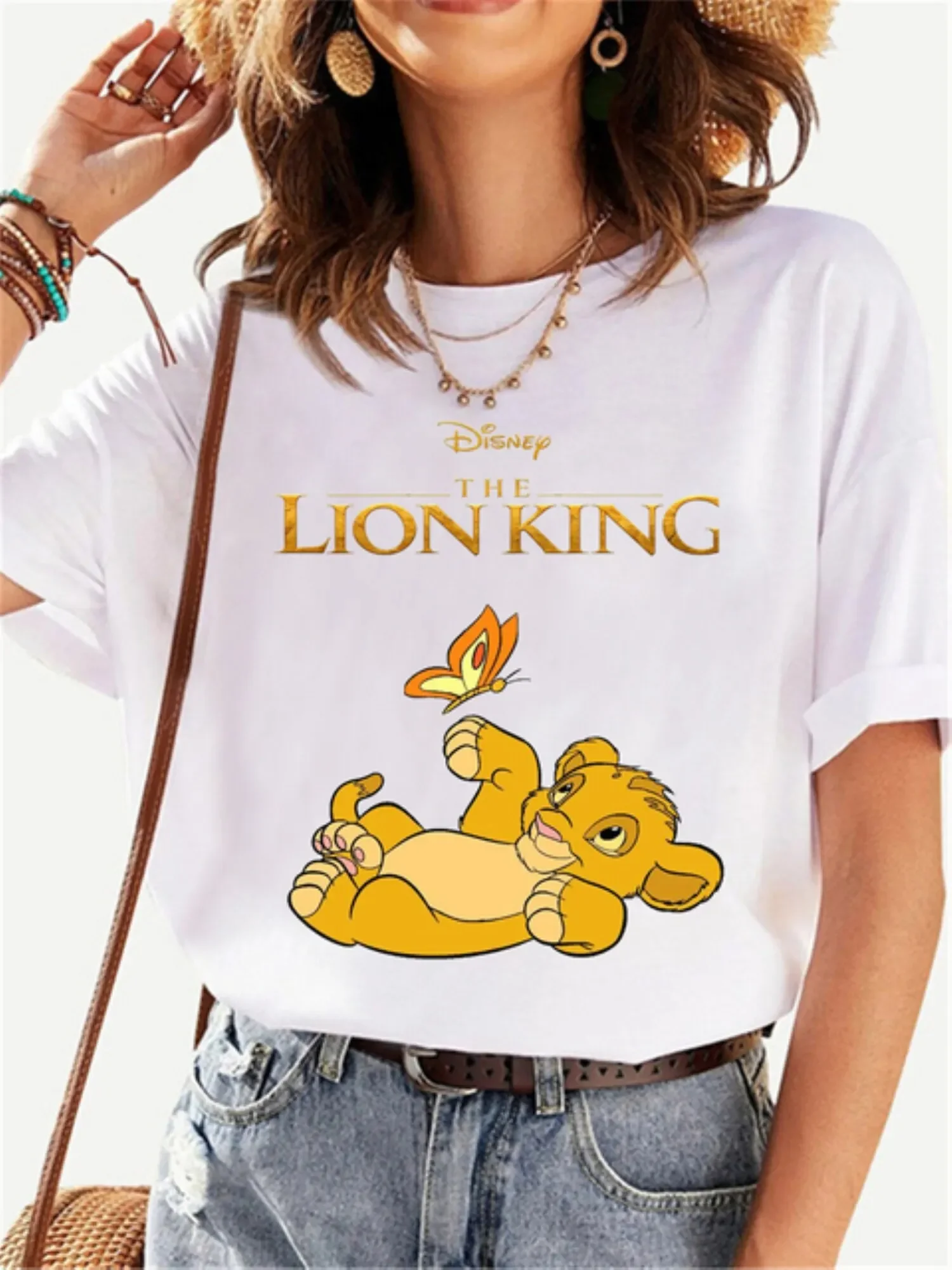 Hakina Matata T-shirt Disney Cartoon Lion King Graphics Harajuku Simba Men and Women Tops