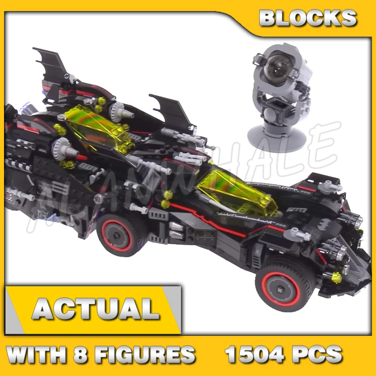 Batmobile Building Blocks Toy, O Ultimate Batmobile Batwing Batcycle, Compatível com o Modelo, Super Fighter, 4 em 1, 10740, 1504Pcs