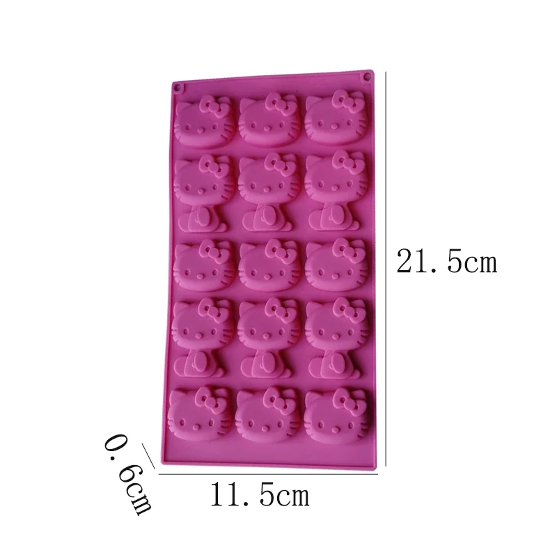 Sanurgente-Moule à gâteau en silicone Hello Kitty, moule à glaçons de dessin animé mignon, outils de cuisson faits à la main pour la cuisine, strass