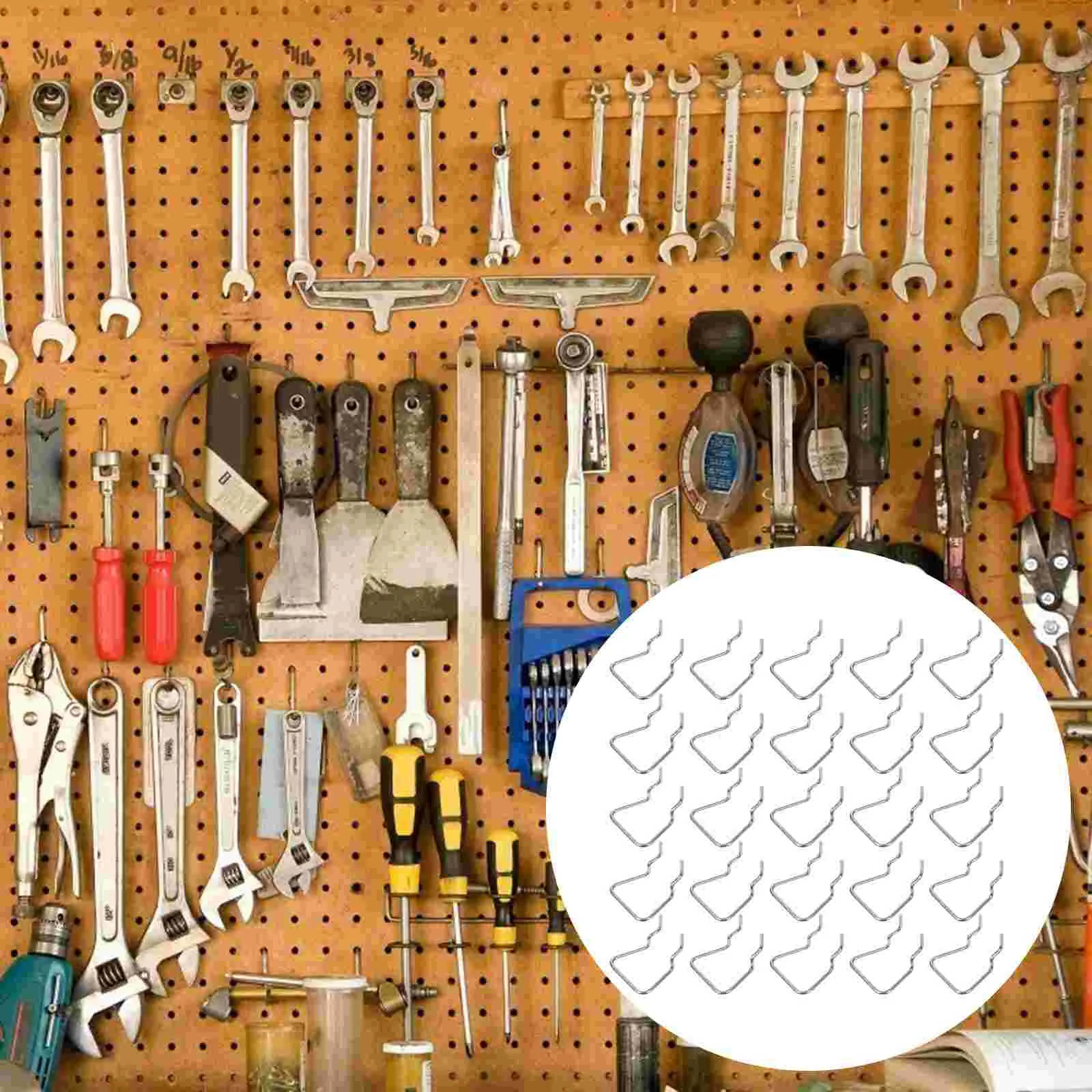 

12 Pcs Clamp Rack Stainless Steel Single Hook Wall-mounted Pegboard Display Shelf Miss