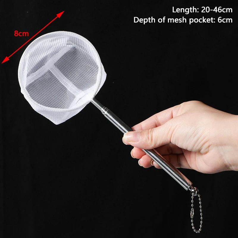 Aquarium Fish Fishing Net Stainless Steel Retractable Small Shrimp Fishing Nets Fish Accessories For Fish Tank Cleaner Tool