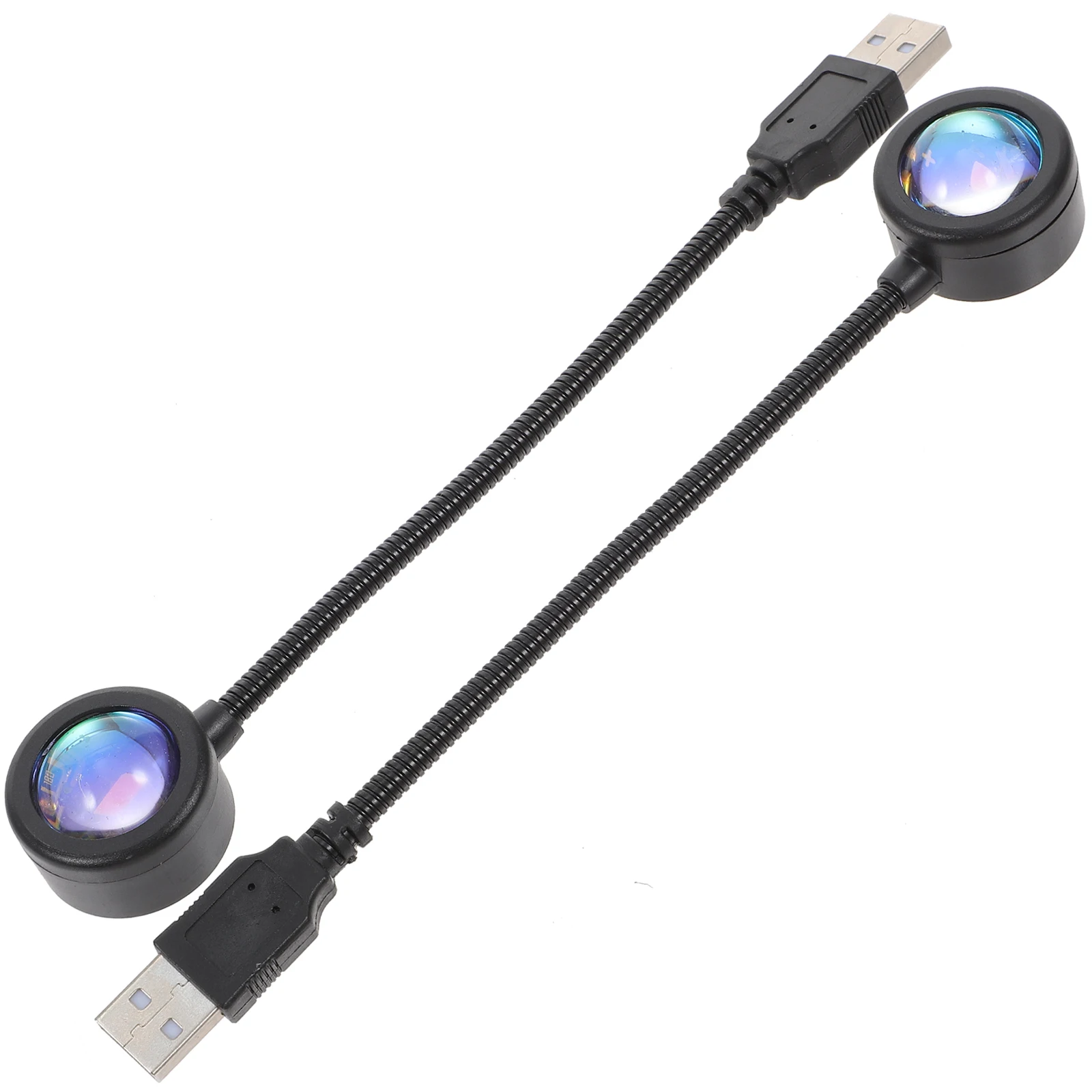 2 Pcs Sunset Projection Lamp Background Ambient Light for Bedroom Decor USB Powered High Brightness LED ABS Material