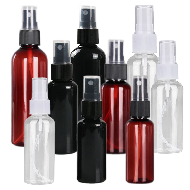 Flacon pulvérisateur en plastique Portable, résistant à la lumière, à brume Fine, vide, pour échantillon de parfum de maquillage, 30ml, 50ml, 100ml, 50 pièces/paquet