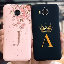 For Huawei Y3 Y5 Y6 2017 Case Luxury Initial Letters Crown Shockproof Cover For Huawei Y5 2017 MYA-L23 MYA-L22 Phone Cases Funda