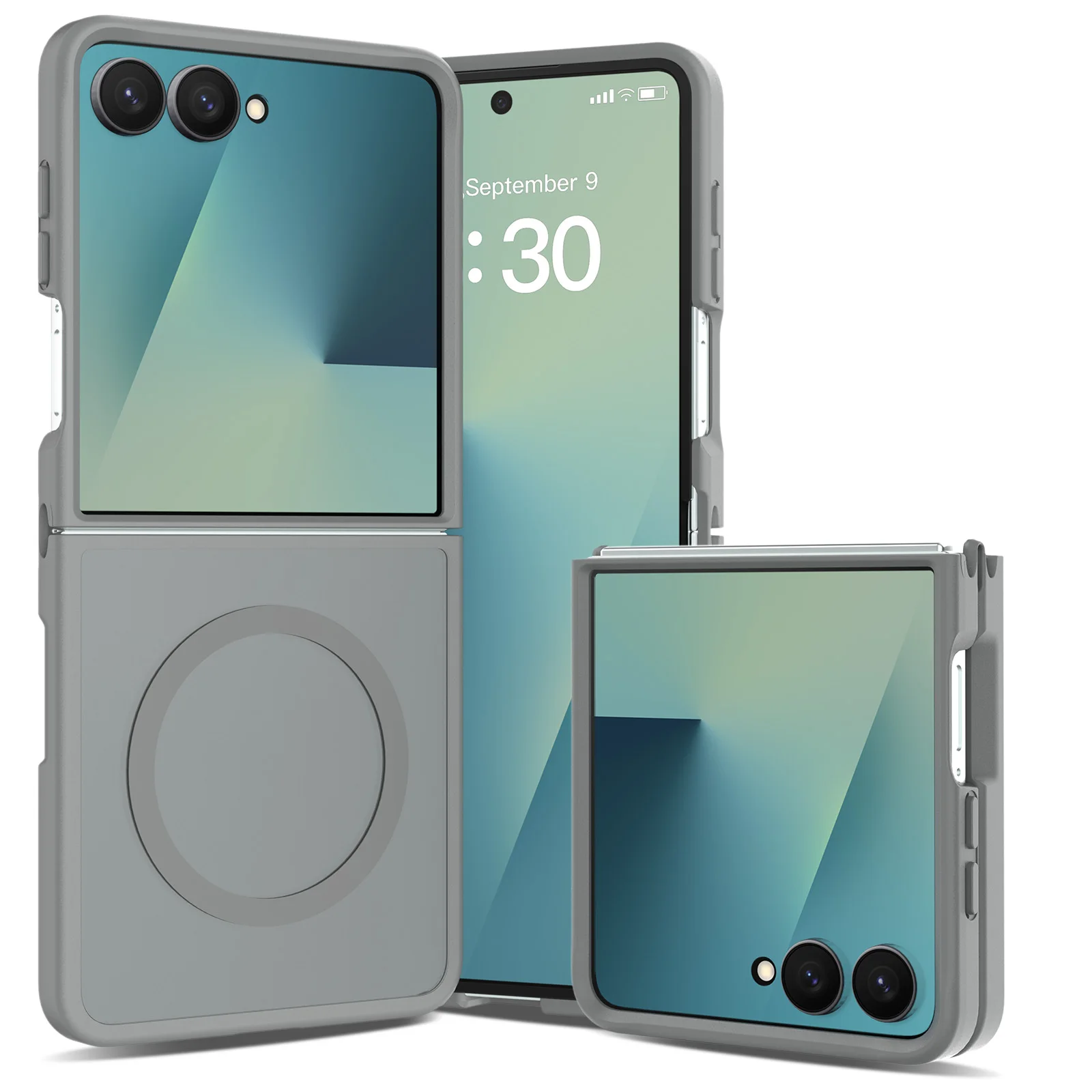 Luxuriöse matte magnetische Lade-Handyhülle für Samsung Galaxy Z Flip 8 7 6 für Magsafe, hautähnliches Gefühl, stoßfeste Falthülle