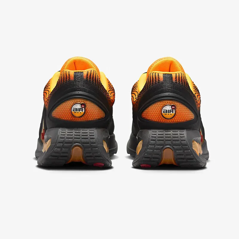 نايك الخلفية توسيد الهواء دعم مقاومة للاهتراء اللياقة البدنية التدريب الرجال احذية الجري نموذج جديد فريد الملمس مليئة نمط التنقل الرياضة احذية الجري Air Max Dn الأسود والبرتقالي الراقية السفر تصميم المتخصصة غير المتكررة Hm0810-800