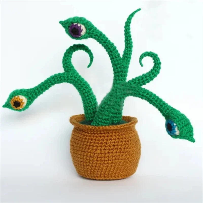 Handmade crocheted Artificial plant ornament Halloween party Funny decoration eyes decoration Witch hand pattern style oranment