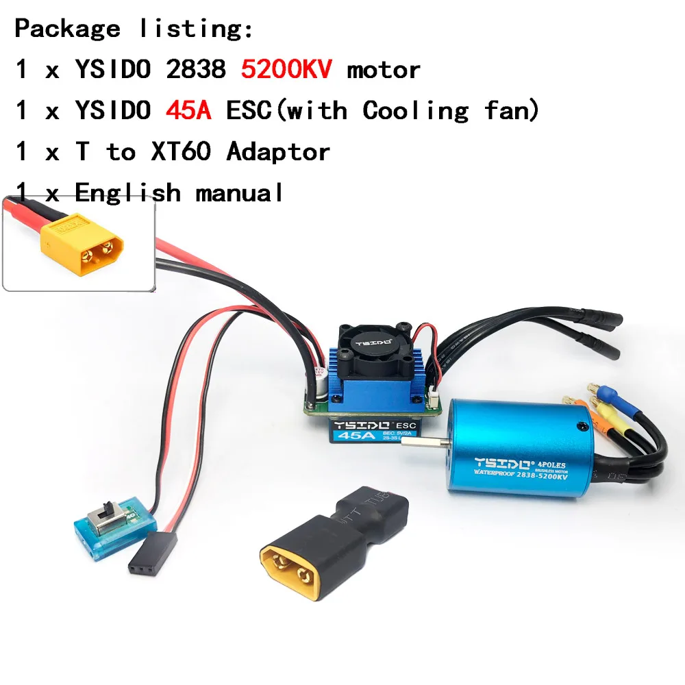 2435/2440/2838/2847 borstelloze motor 35A/45A ESC-combo voor Wltoys 124016   Remo Hobby XLH Timaya Redcat 1/12 1/14 1/16 RC Bootauto
