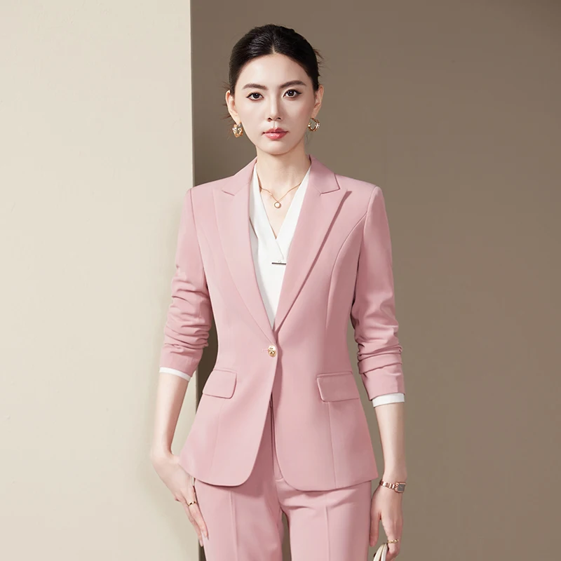 

NAVIU женский пиджак и брючный костюм женский оранжевый розовый черный однотонный деловой пиджак брюки женская рабочая одежда комплект из 2 предметов