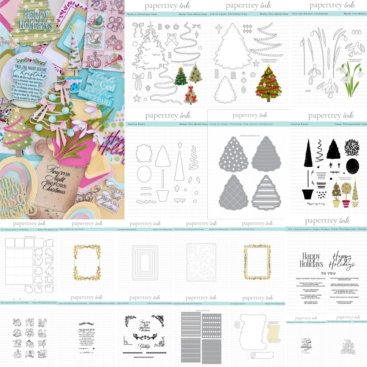 2025 Christmas Tree Birthday Snowdrops Clear Stamps Ovals Metal Cutting Dies Stencil Hot Foil for DIY Making Card Scrapbook