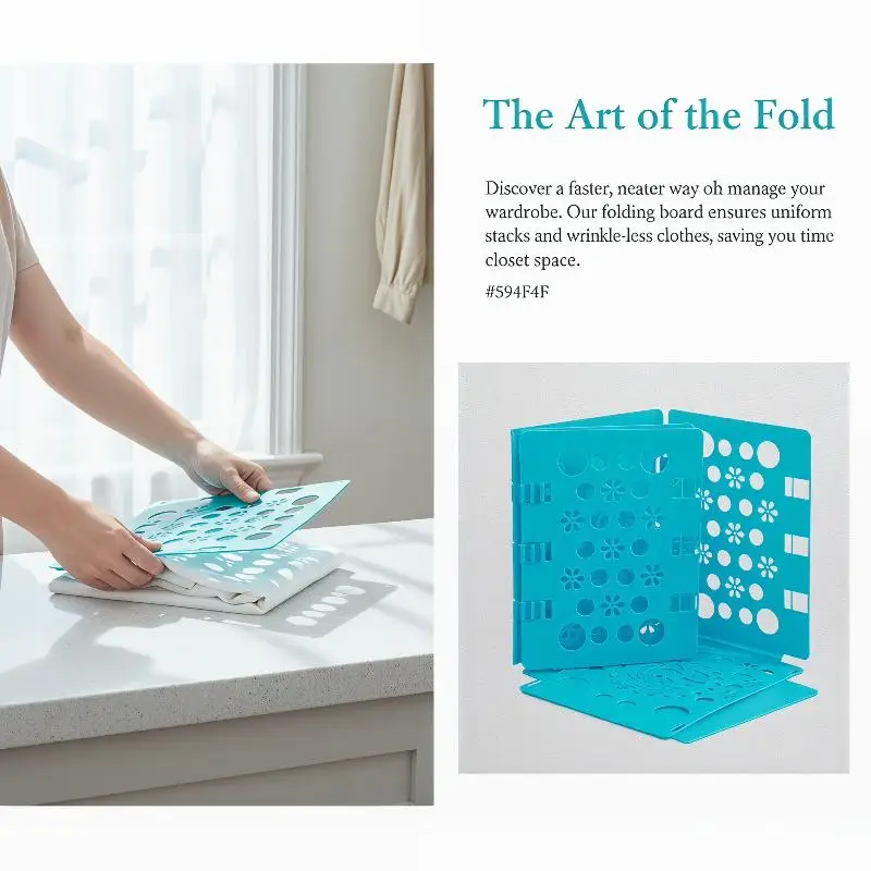 @*Durable Plastic Clothes Folding Board Fast Fold Adjustable Easy To Use For Home Closet Organizing Dorm Use