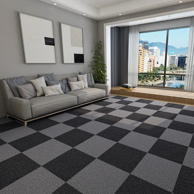 40pcs 30x30cm 3.6m² Modern Carpet Stitching Color Living Room Carpet Self Adhesive Ground Mat Decor Office Rug