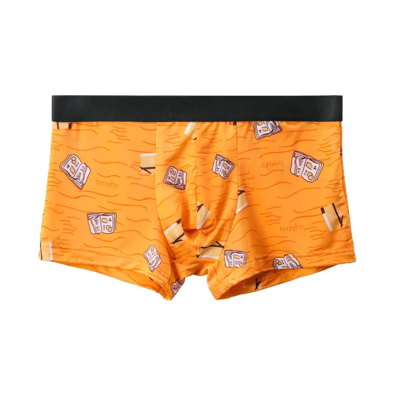 

3-Pack of Men's Underwear Ice Silk Seamless Summer Boxer Briefs Youth Breathable Thin Sexy and Comfortable Boxer Briefs for Stud