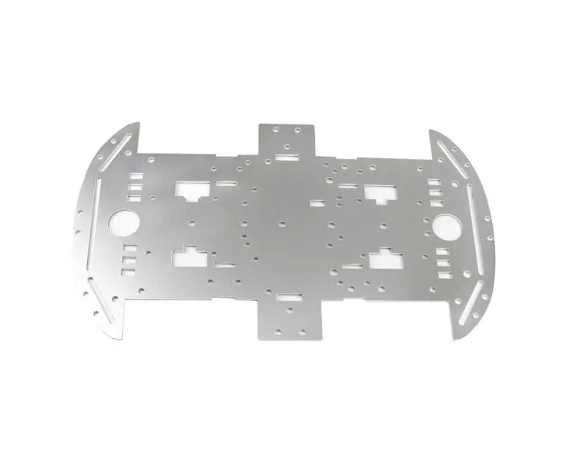 Aluminum Car Chassis four-wheel Drive Bottom Plate 4WD four-wheel Smart Car Chassis 1.5mm Aluminum Alloy Chassis Round