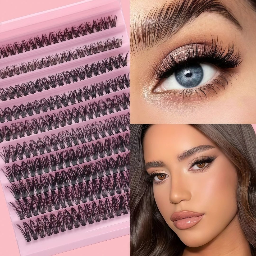 European & American Style 60D Dense Makeup-Ready Ultra-Soft Large Capacity DIY Segmented Natural Realistic False Eyelashes