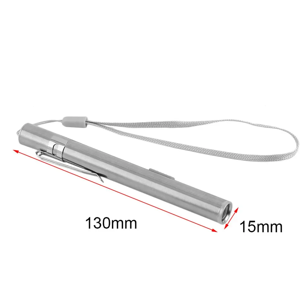 Senter Mini isi daya ulang USB, lampu pena praktis medis profesional portabel hemat energi, senter Mini dengan klip baja tahan karat, Senter LED