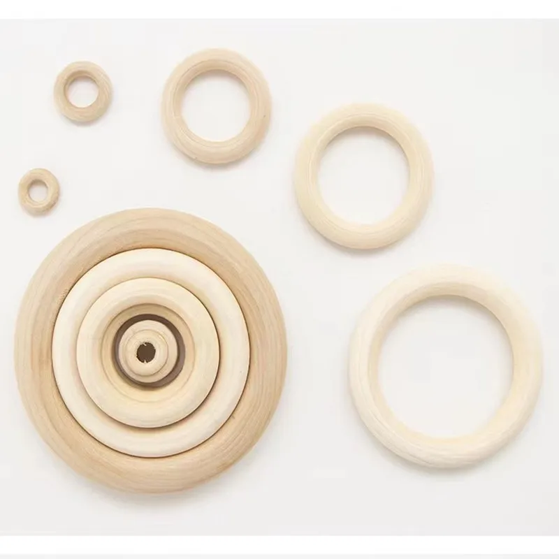 15/20/30/40/50/60/70mm Unfinished Solid Natural Wood Ring for DIY Project Crafts Wood Hoops Ornaments Jewelry Making Decoration