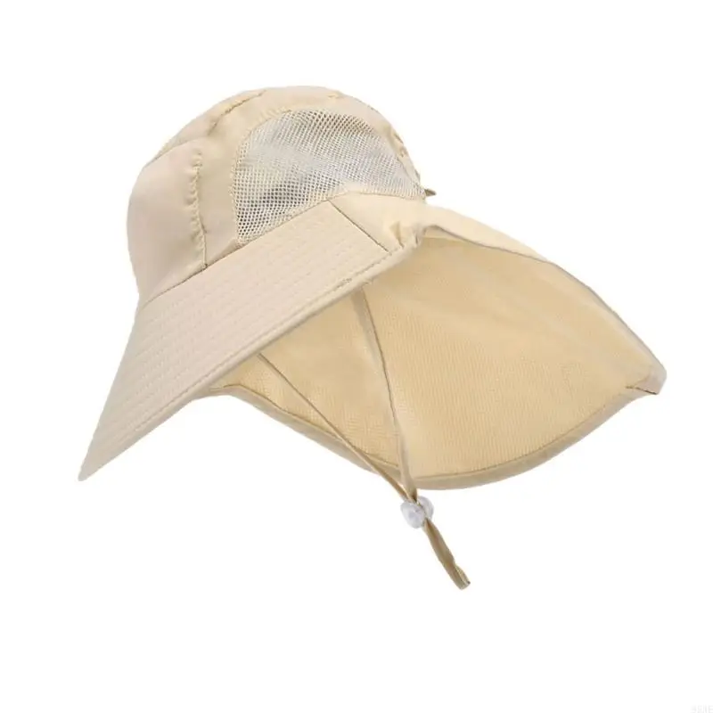 

95AE Summer Hat with Neck Flap Traveling Swim Hat Soft Baby Caps