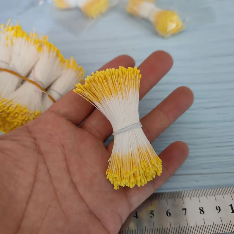 350pcs 1mm 2mm Retro Matte Double Heads Mini Flower Stamen Pistil Wedding Decoration DIY Fake Christmas Scrapbooking Gift Craft