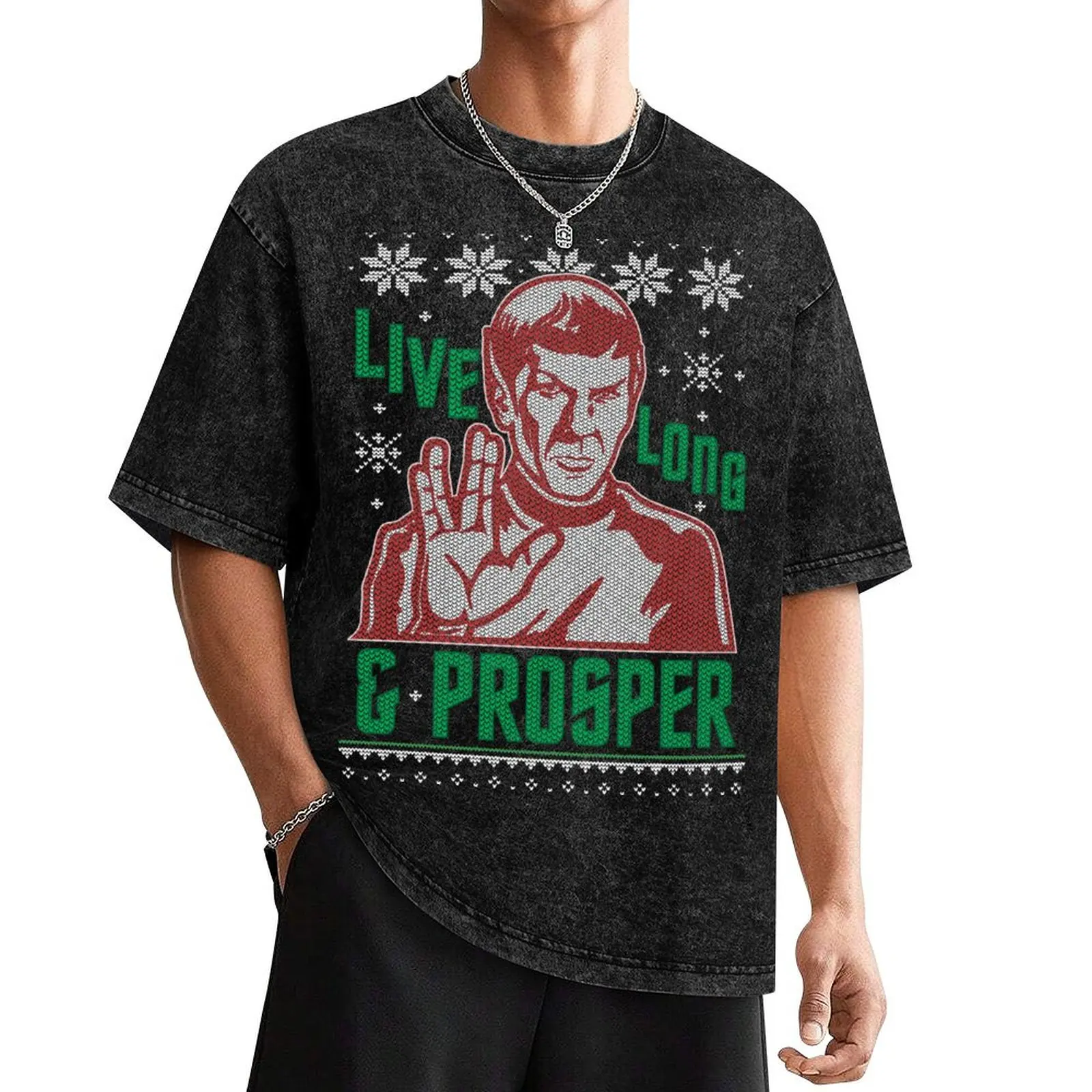 Star Trek Spock Live Long And Prosper Ugly Christmas Sweater T-Shirt cotton man t-shirts plain mens shirts graphic tee