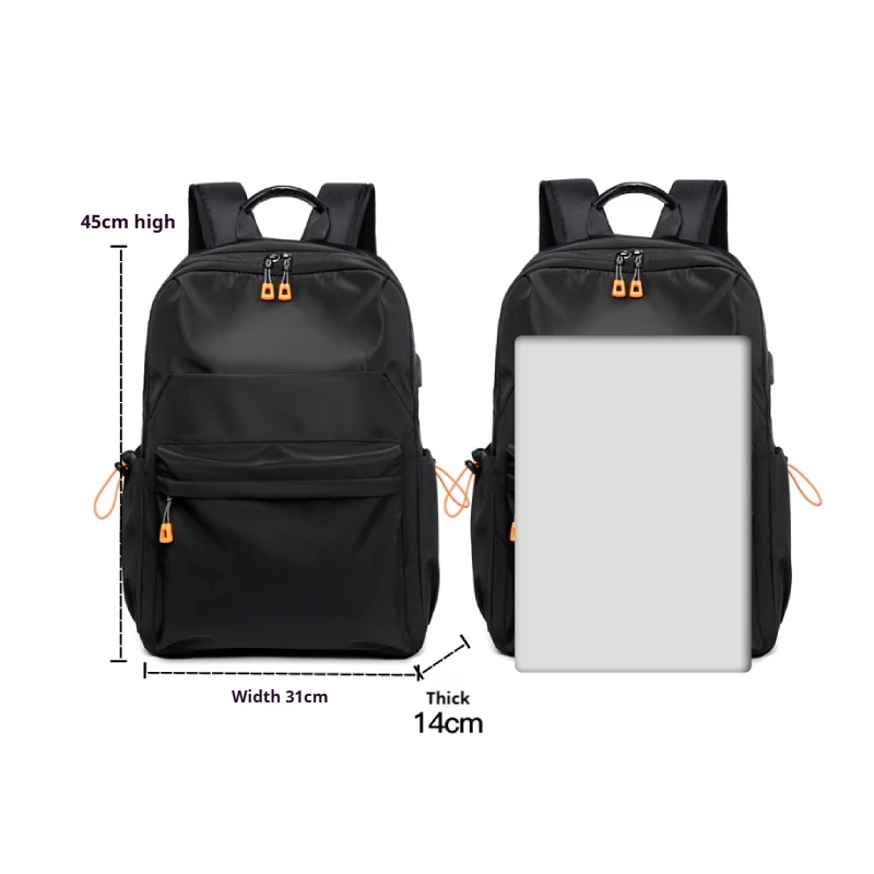 Fashionable men's business backpack - large capacity, multi-layer zipper design, suitable for daily commuting and school use