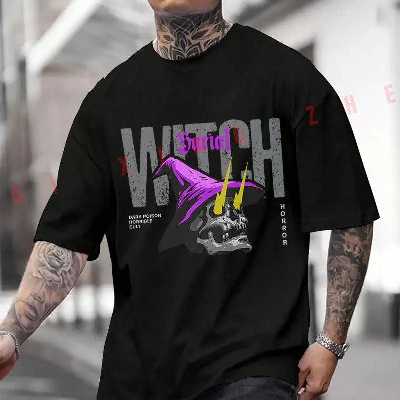 camiseta-masculina-com-estampa-de-caveira-de-bruxa-camiseta-masculina-com-estampa-de-motocicleta-manga-curta-design-requintado-camisetas-essenciais