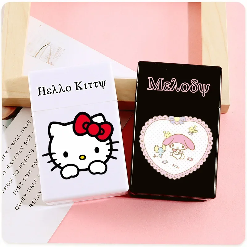 

Cute Cartoon Hello Kitty Cigarette Case Flip Cover Bulk Thick and Thin Branches Diy Cream Glue Box Send To Boyfriend Best Friend