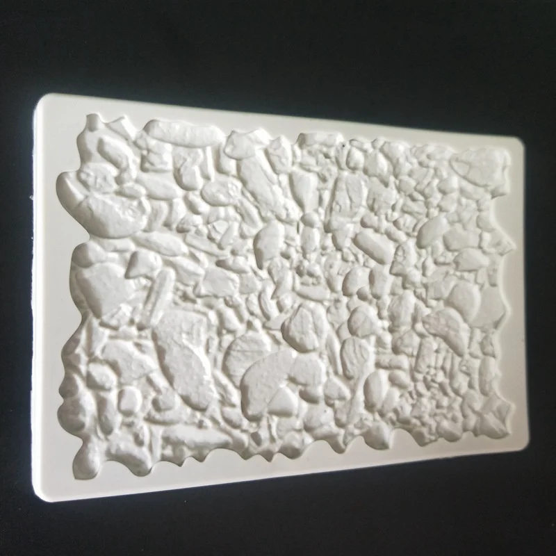 Beach Rock Texture Simulation Stone Cake Border Silicone Mold Fondant Embossing Chocolate Mould Baking Cake Decorating Tools