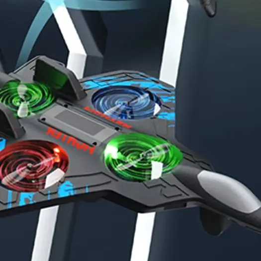 

2.4G Remote Control Foam Aircraft Set, Electric Stunt Glider with LED Lights, Hovering UAV Helicopter Model