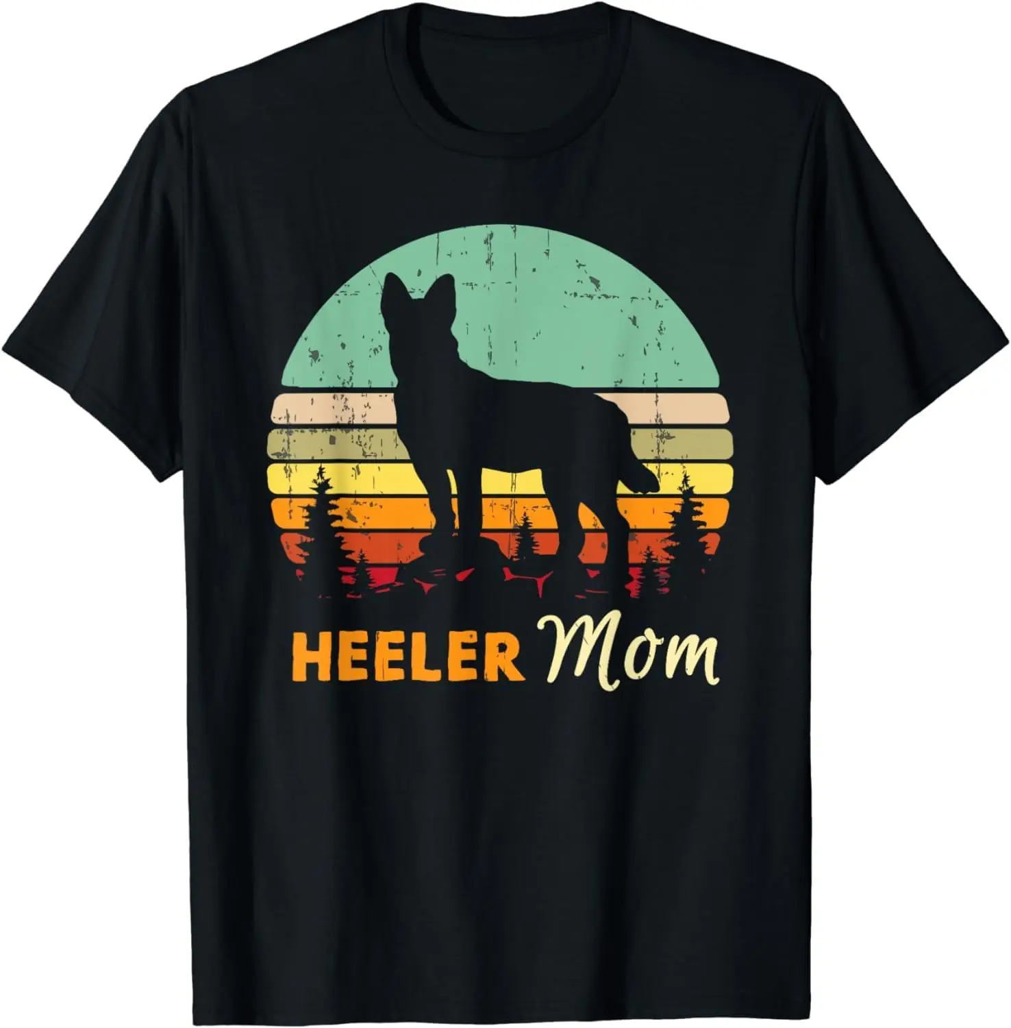 Funny Heeler Mom Women's Crew Neck Casual Short Sleeve Vintage Summer Graphic T-Shirt