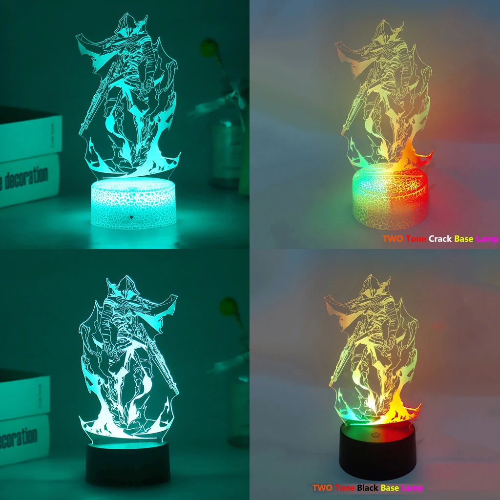 Valorant Sage Skye 3D Led Night Light For Kid Anime Figure Colorful Near Home Lamp Children Bedroom Decor Illusion Gift Gekko