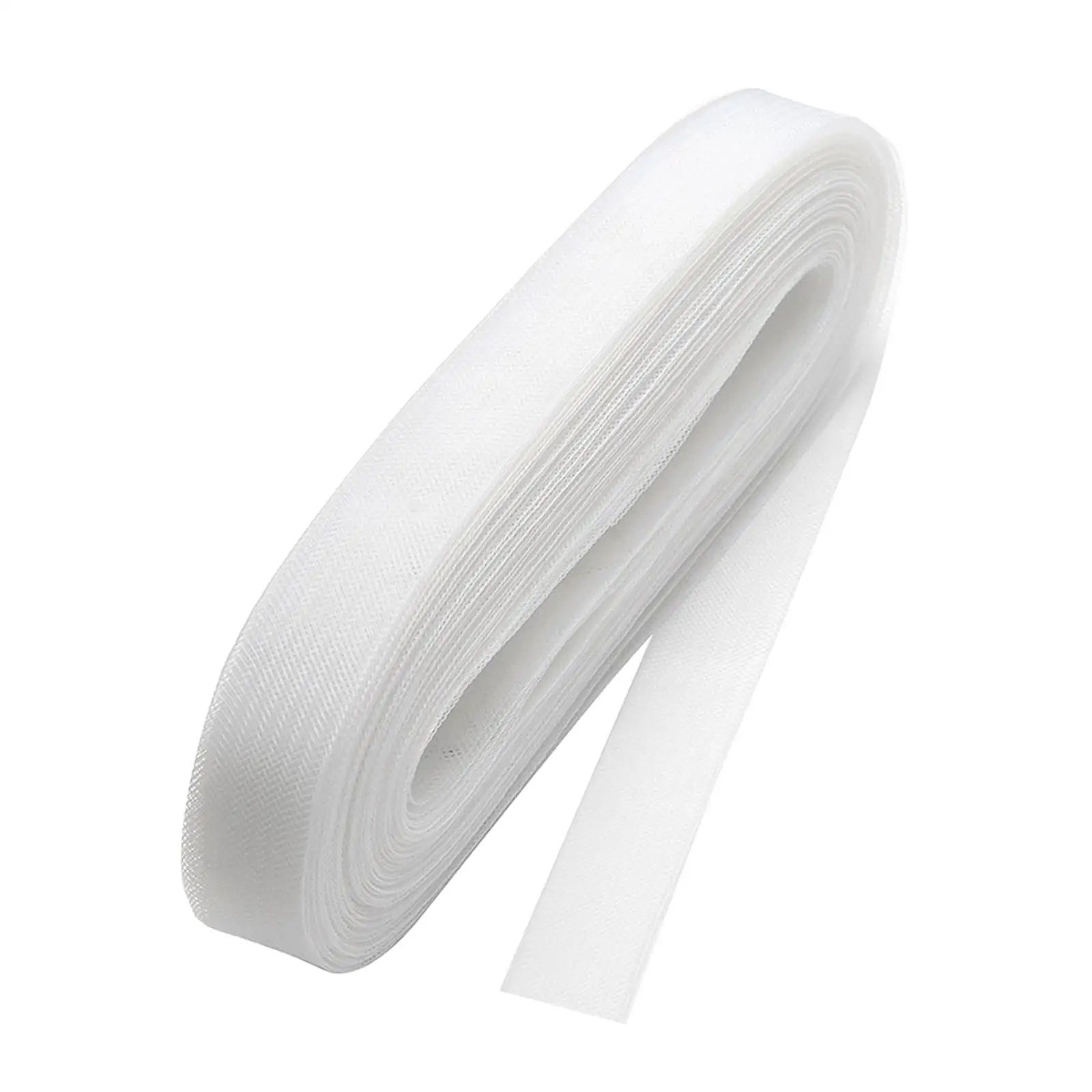 Crinoline Horsehair Braid Fabric White Polyester Trim 50 Yard for Wedding Dress Hem DIY Hat Veil Bouquet Decoration