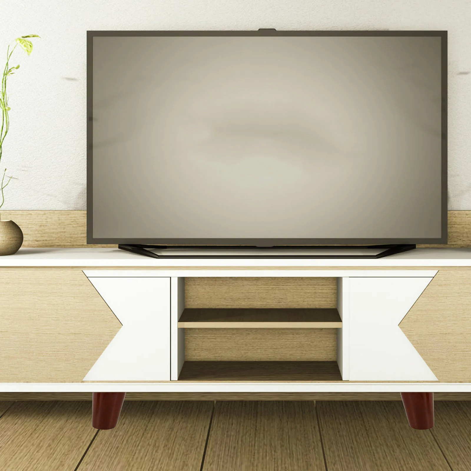 

4PCS Solid Wood Table Legs 8 Inch Heavy Duty Sofa Couch Cabinet Bench Replacement Mid Modern Round Sturdy Floor