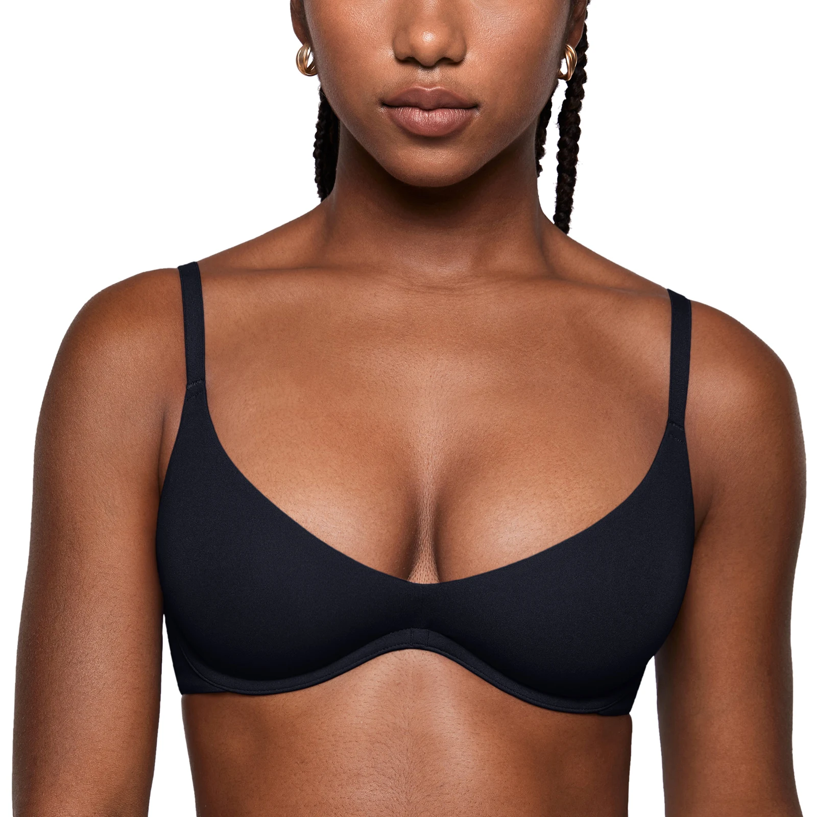 Women\'s Sexy Demi Balconette Bra Unlined Underwire Seamless Supportive Deep Plus Plunge Bras