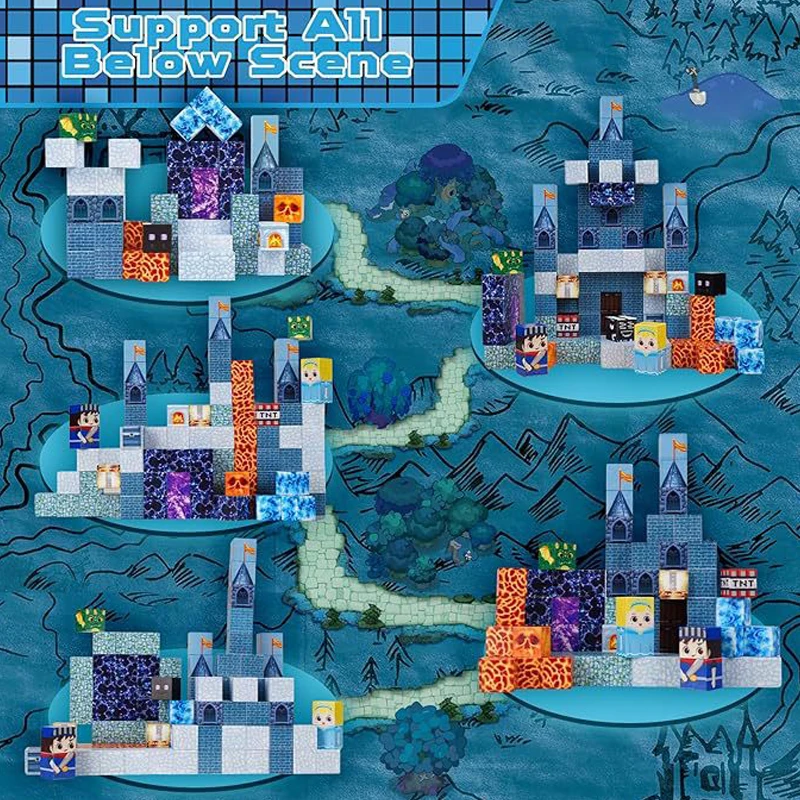 Nieuwe magnetische bouwstenen Mine World magneetkubus voor stapelen bouwset Educate zintuiglijk speelgoed voor kinderen jongens meisjes