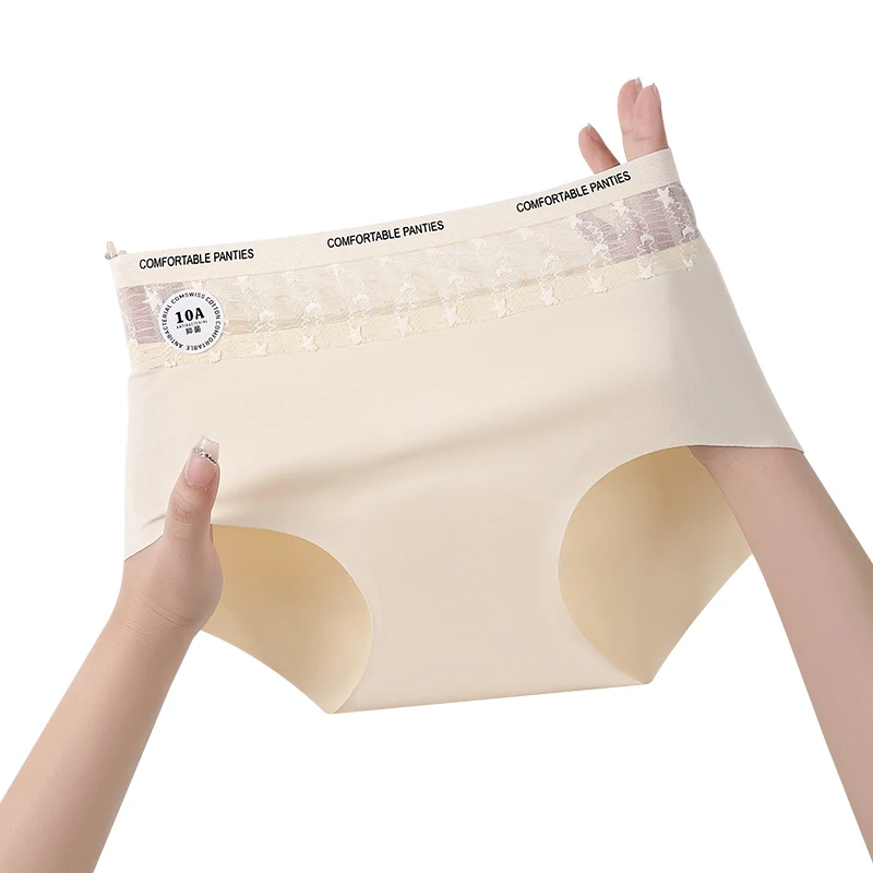 Mutandine sportive senza cuciture per donna Set di mutandine da donna alla moda Confezione di biancheria intima da donna Lingerie di seta ghiacciata Slip sexy Mutande di pizzo